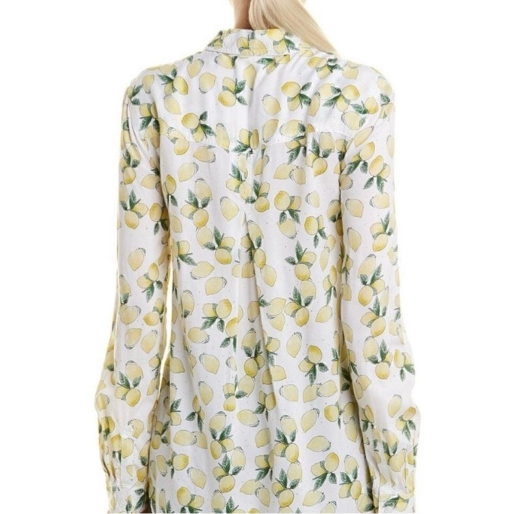 NTM: BeachLunchLounge Lemon Printed Alanna Button Down Long Sleeve Top Sz L - Picture 16 of 16